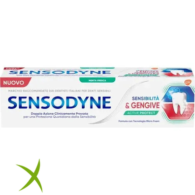 Sensodyne Sensibilità & Gengive Active Protect Dentifricio Denti Sensibili E Gengive Sane Menta 75ml