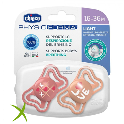 Chicco Succhietto Light Rosa Silicone 16-36 Mesi 2 Pezzi
