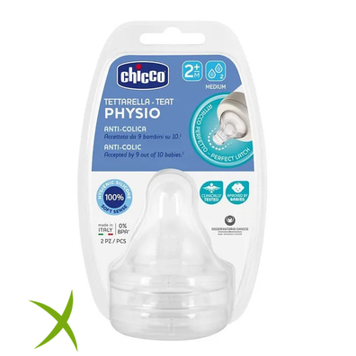 Chicco Tettarella Perfect 5 +2 Mesi Silicone 2 Fori 2 Pezzi