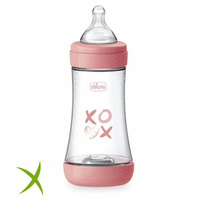 Chicco Biberon Perfect 5 240ml +2 Mesi Flusso Medio Silicone Girl
