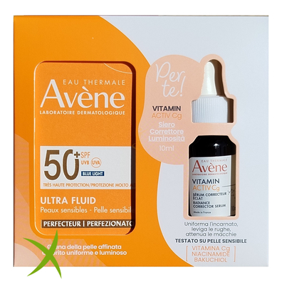 Avene Eau Thermale Solare Ultra Fluid Perf Spf50+ 50 ml + Vitamin Activ Cg Siero 10 ml