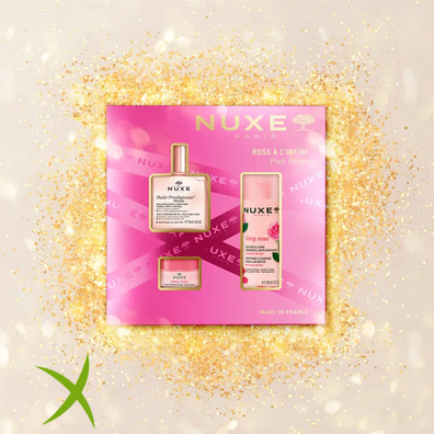 Nuxe coffret bestseller florale 2025 1 huile prodigieuse florale 50 ml + 1 very rose 3 in 1 micellar water 100 ml + 1 very rose lip balm 15 ml