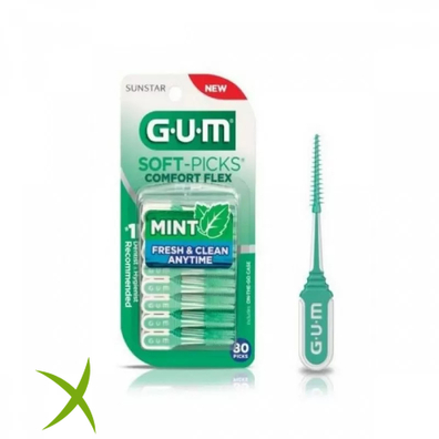 Gum Soft Pick Comfort Flex Cool Mint Regulare Scovolini 80 Pezzi