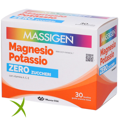 Massigen Magnesio e Potassio Senza Zucchero 30 Bustine 