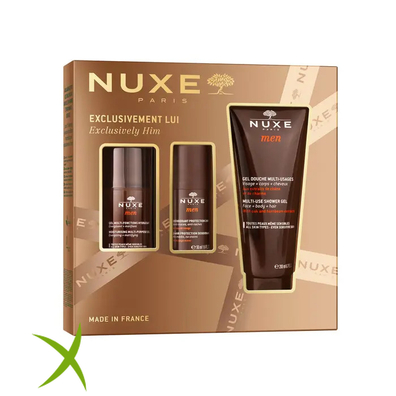 Nuxe Cofanetto Uomo 2025 1 Nuxe Gel Idratante Viso 50 ml + 1 Nuxe Deodorante 24h 30 ml + 1 Nuxe Gel Doccia 200 ml