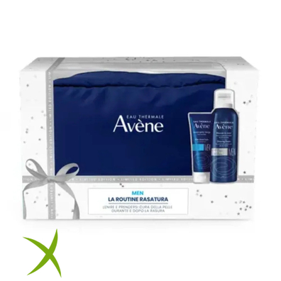 Avène Men - Cofanetto Uomo Schiuma da Barba 200ml + Balsamo Dopobarba 75ml + Pochette