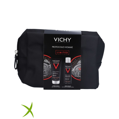 Vichy Homme Pochette Natale 2025 1 Gel Doccia 200ml + 1 Schiuma Barba 200 ml
